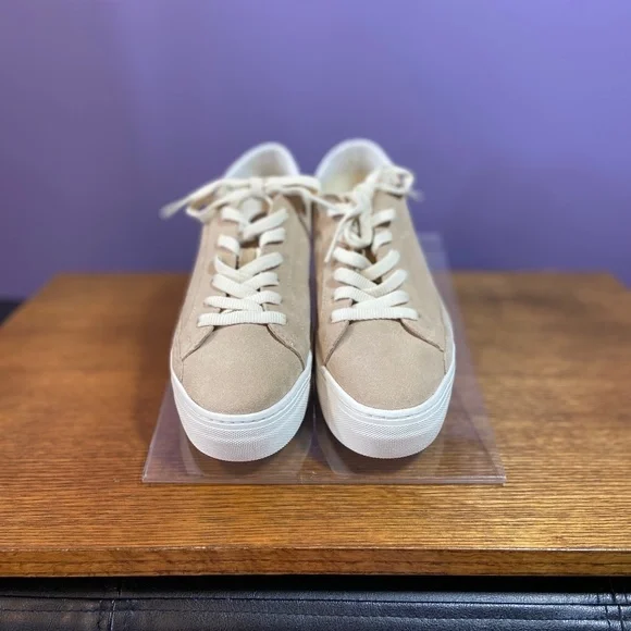 Soludos Women's The Ibiza Platform Sneaker 6 Sand Suede Casual Travel Neutral - Picture 7 of 12